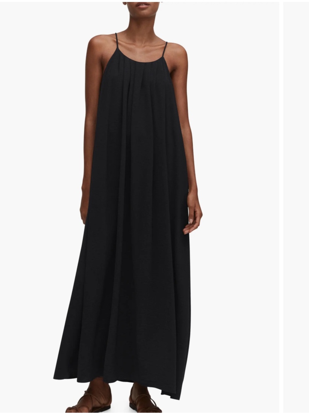 NWT Mango Scoop Back Shift Maxi Black Dress L